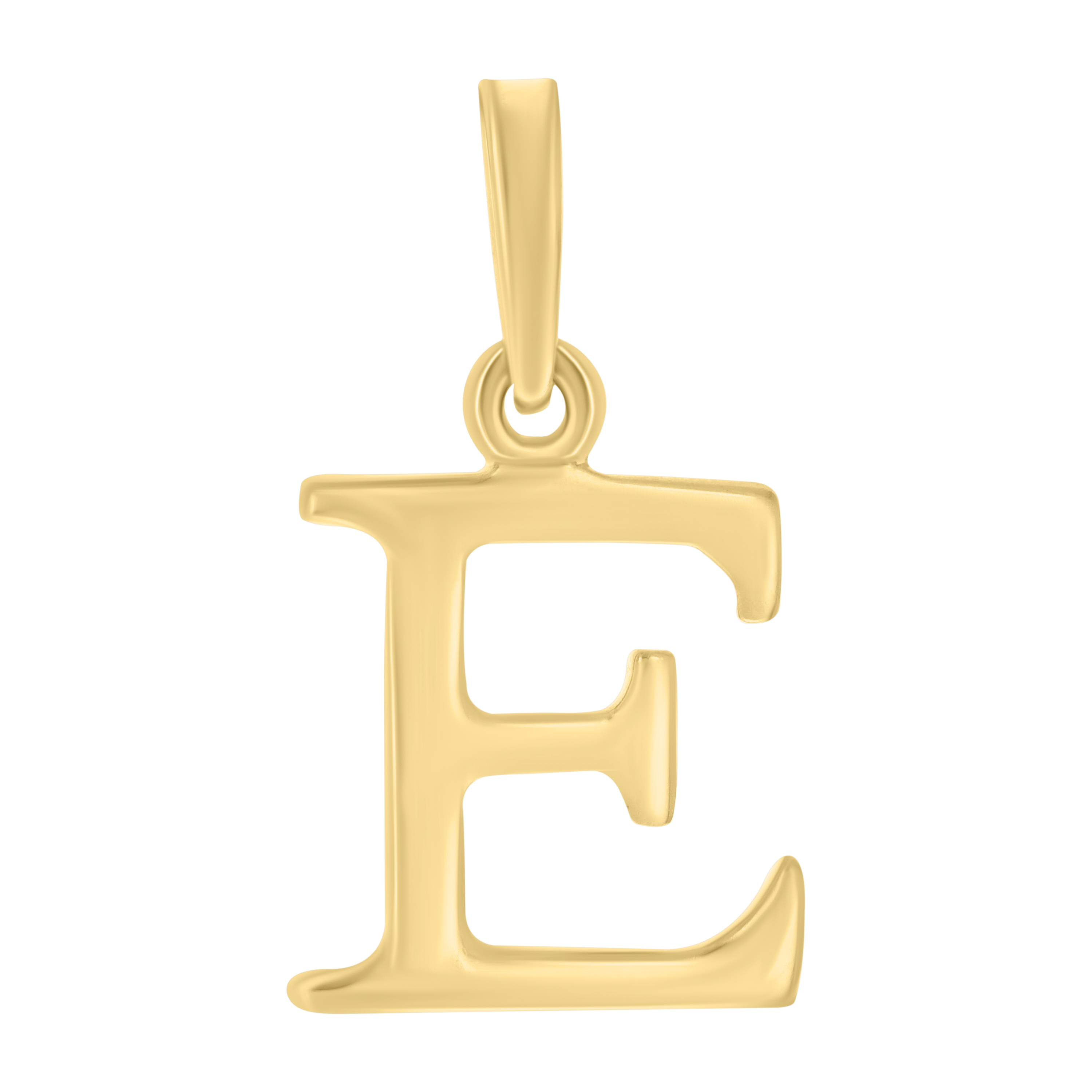 925 Sterling Silver Yellow-Tone Unisex Plain Initial Alphabet E Charm Pendant 30$